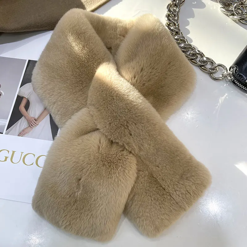 Rex Rabbit Fur Scarf Doublesided Thickening Warm Real Fur Winter