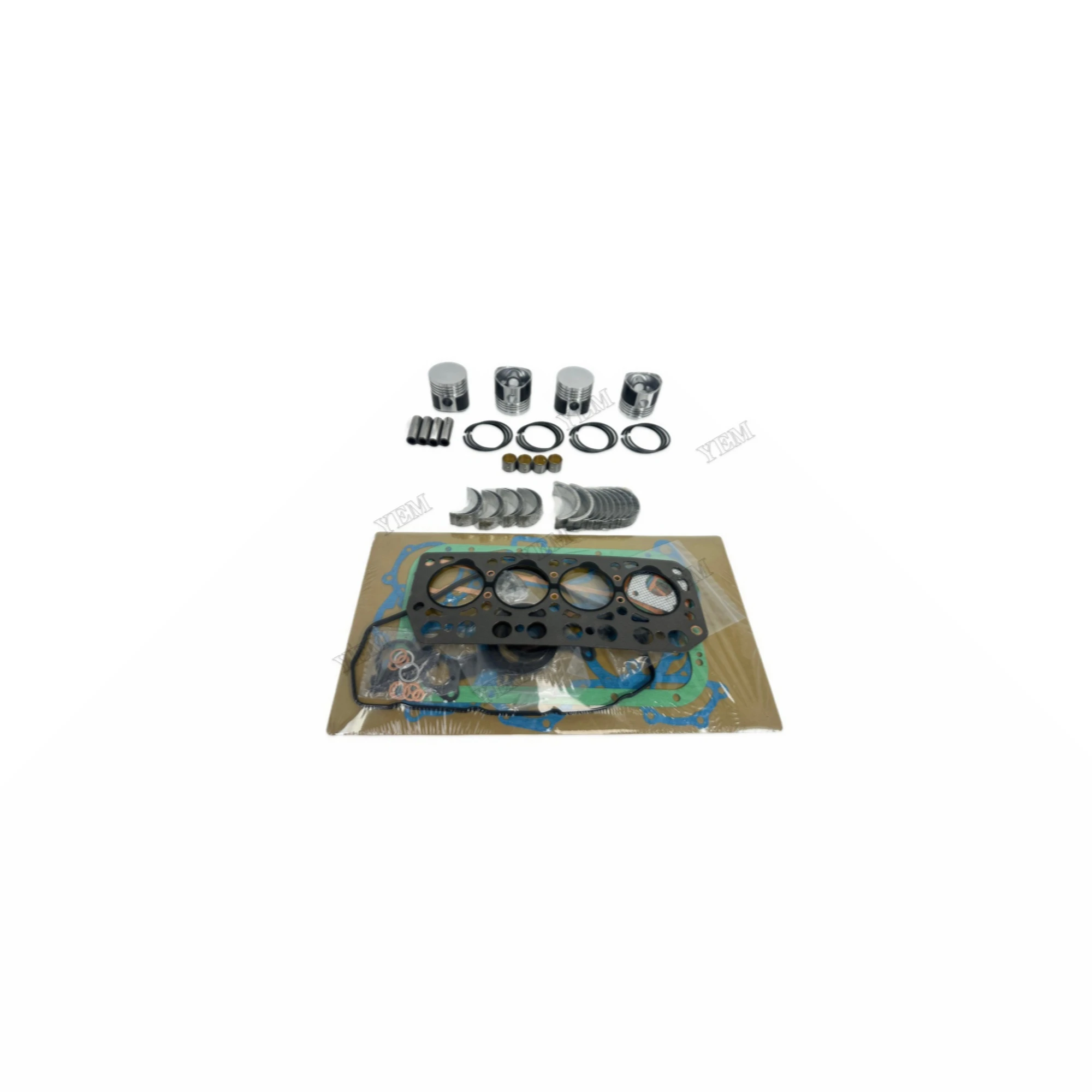 Repair Kit With Piston Rings Cylinder Gaskets Bearings Compatible for Mitsubishi K4C Aftermarket Engine Parts
