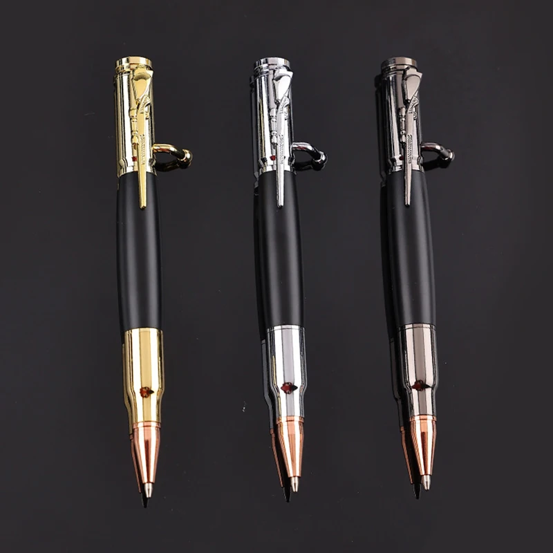 Wholesale Custom LOGO Printing Bullet Shaped Bolt Action Tactical Pen Multifunction Metal Luxury Gun Pen