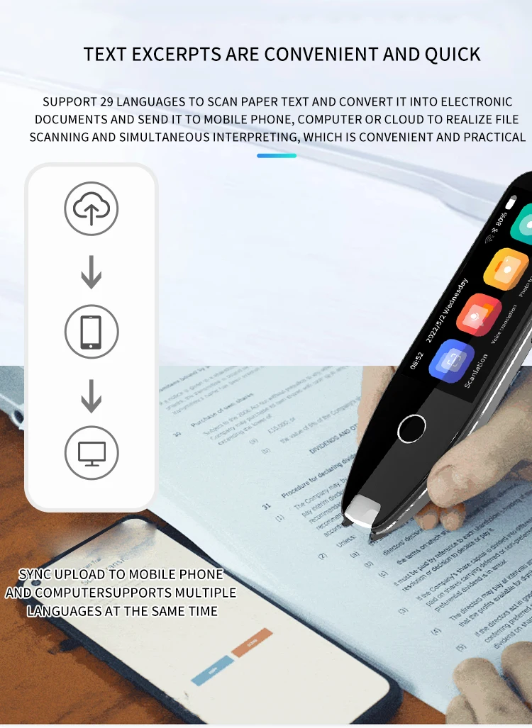 Portable Multiple Language Electronic English Dictionary Instant Voice Translator Device Scanner