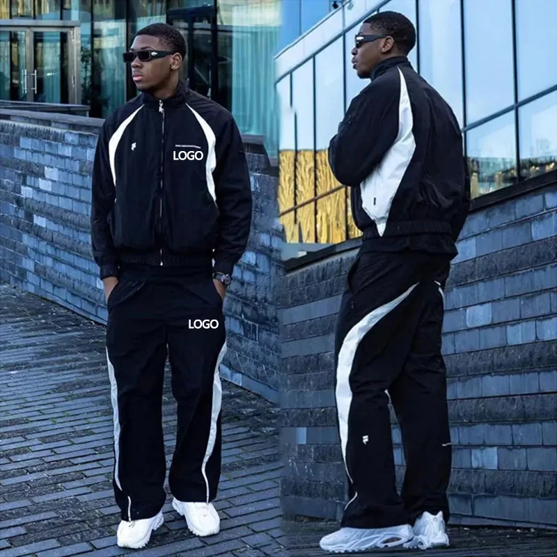 Unisex Organic Flared Sweatsuit Sets Custom Acid Wash Hoodie and Joggers Men's Windproof and Breathable Tracksuit Y2K Hoodies