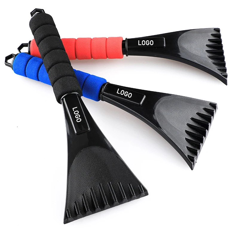 Custom Cheap Portable Plastic Car Ice Scraper Winter Snow Clean Windshield Scrapers With Soft