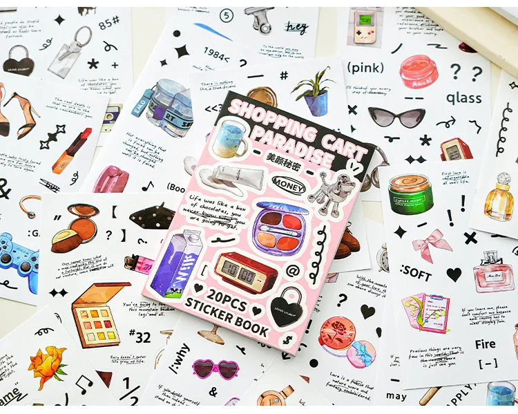 Carryme Sticker Cute Shopping Cart Luggage Sticker - 20 Sheets DIY Decor