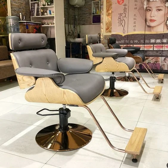 レディウッドサロンヘアスタイリングチェア油圧式パーラーメイクアップ