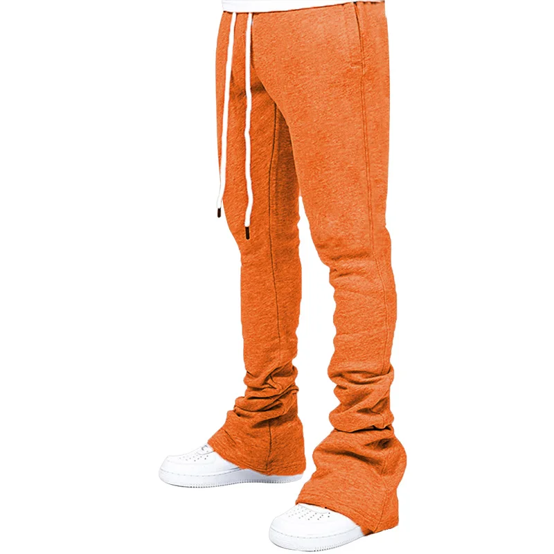Oem Custom 100% Cotton Men's High Quality Casual Flared Jogger Track Pants  Elastic Waistband Men Stacked Sweatpants Men Trousers $2.6 - Wholesale  China Pants Man at Factory Prices from Dongyang Weiye Garment