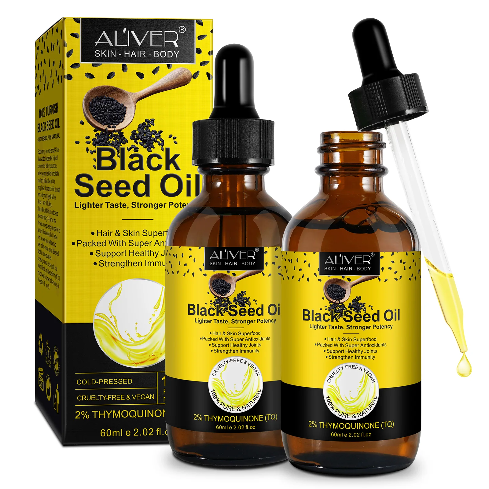 Aliver Organic Boost Immunity Pure Black Cumin Seed Oil Private Label