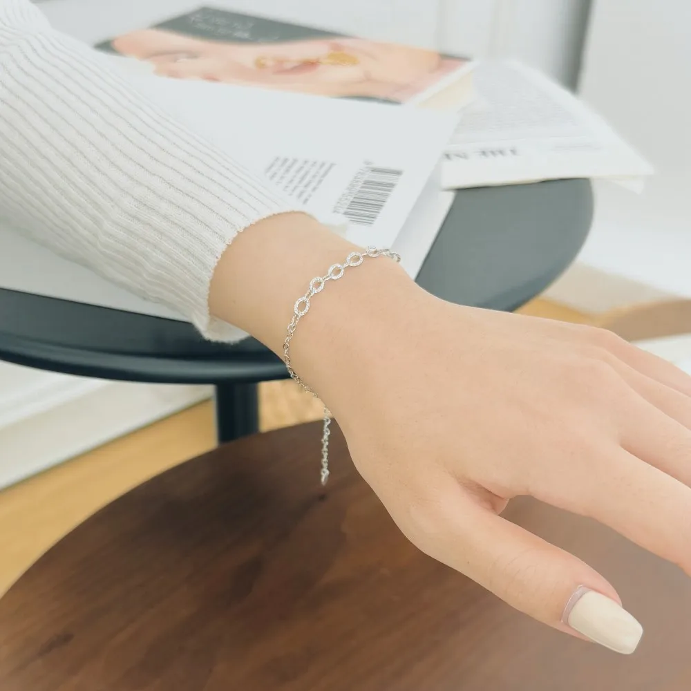 KAKODIY Unique Design Rhodium 14K Gold Plated Glitter Minimalist Chain Women's Jewelry Bracelets and Bangles Adjustable Length detail 3