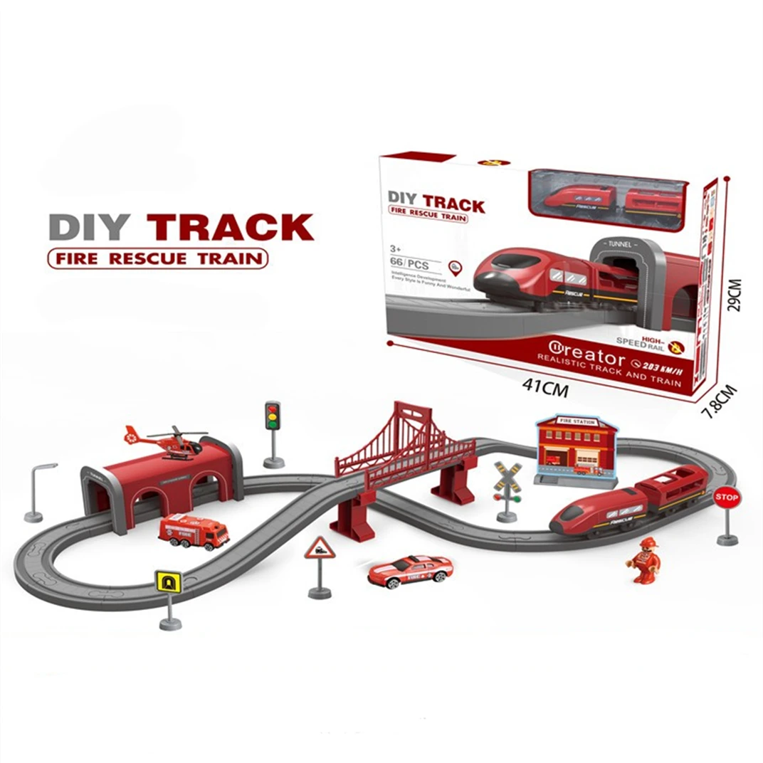 Wholesale Realistic Toy Train Set Diy Assembly Railway Car Slot Toys