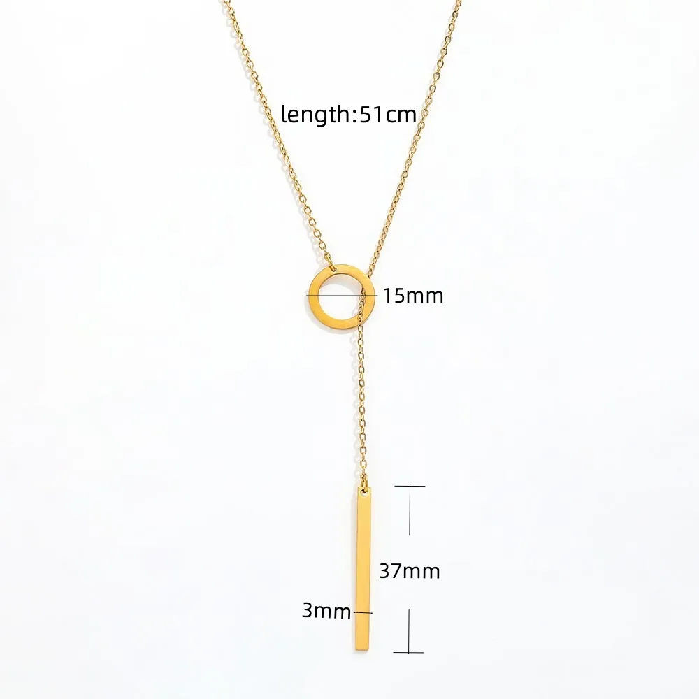 Collier Y En Acier Inoxydable Doré - Tendance - Neuf Avec étiquettes