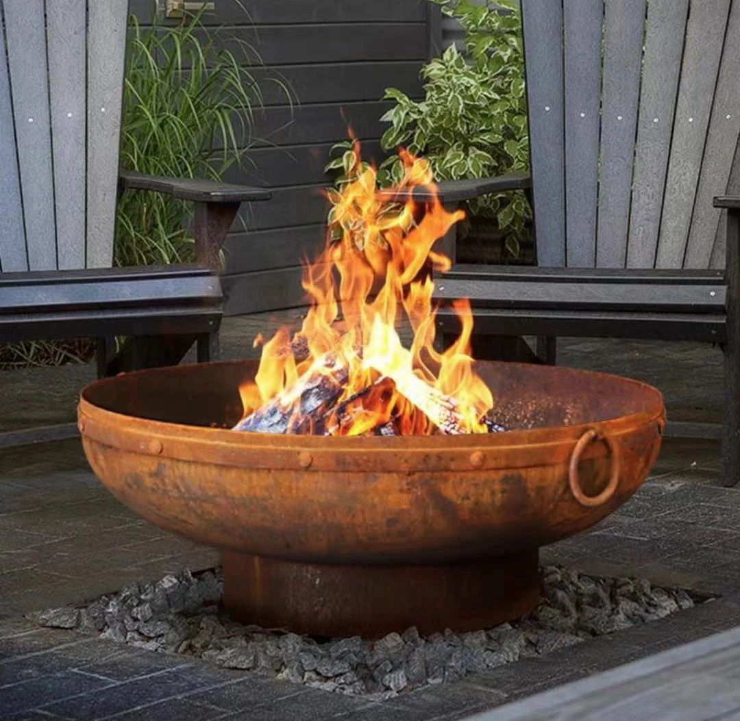 outdoor round cast iron fire pit supplier/garden steel fire pit
