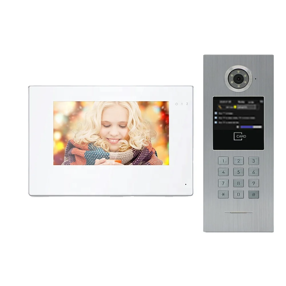 Bcomtech Room to Room Water Proof Tcp/ip  Cat 5 Videophone Interphone 100 Logements Video Intercom System Set for House