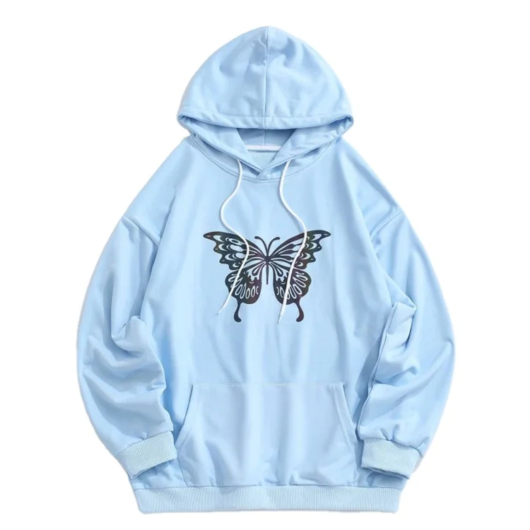 Source Hight Quality Winter Youth French Terry Sublimated Funky Men Printed  Butterfly Reflective Hoodies With String Custom Logo on m.alibaba.com