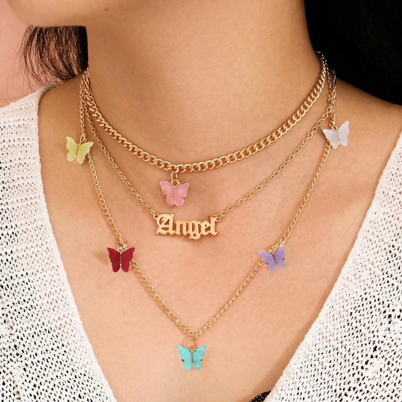 Animal Necklace Gold Butterfly Necklace Butterfly Charm Dainty Necklace