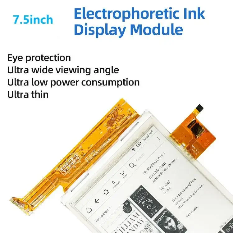 7.5 Inch E-Paper Display - 800x480 Resolution & 180° View Angle