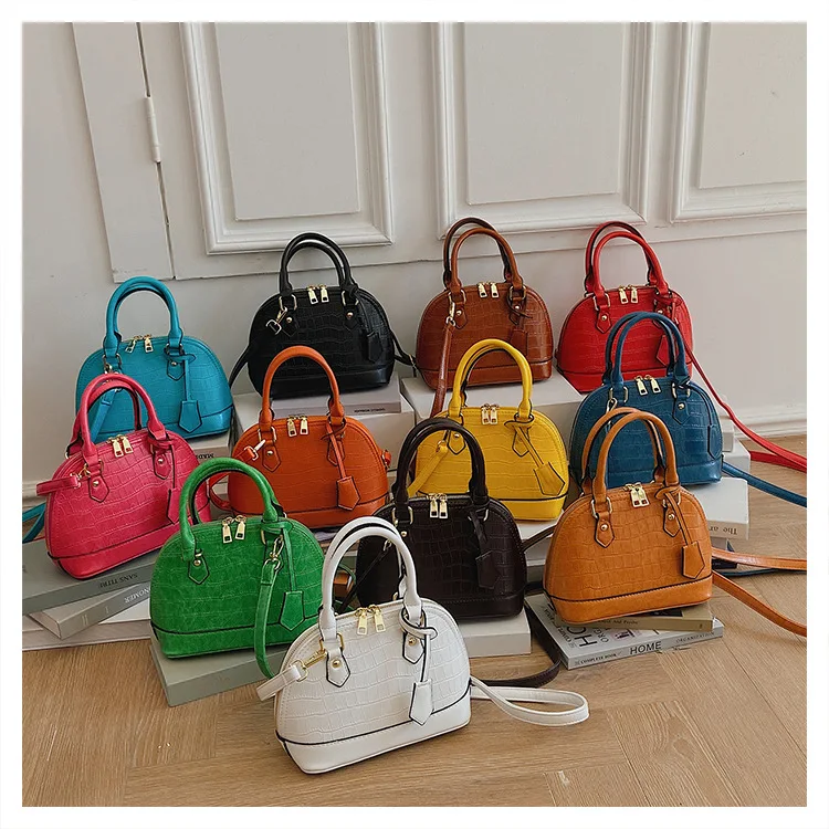 Wholesale Simple solid color stone grain shell bag large volume texture  trend handbag leisure European and American retro cross-body bag From  m.