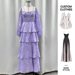 Clothing Manufacturers Wholesale Casual Women Clothes Fashion Desgin Summer Layered Ruffles Chiffon Elegant Prom Maxi Dress