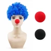 Fans sport dark blue afros