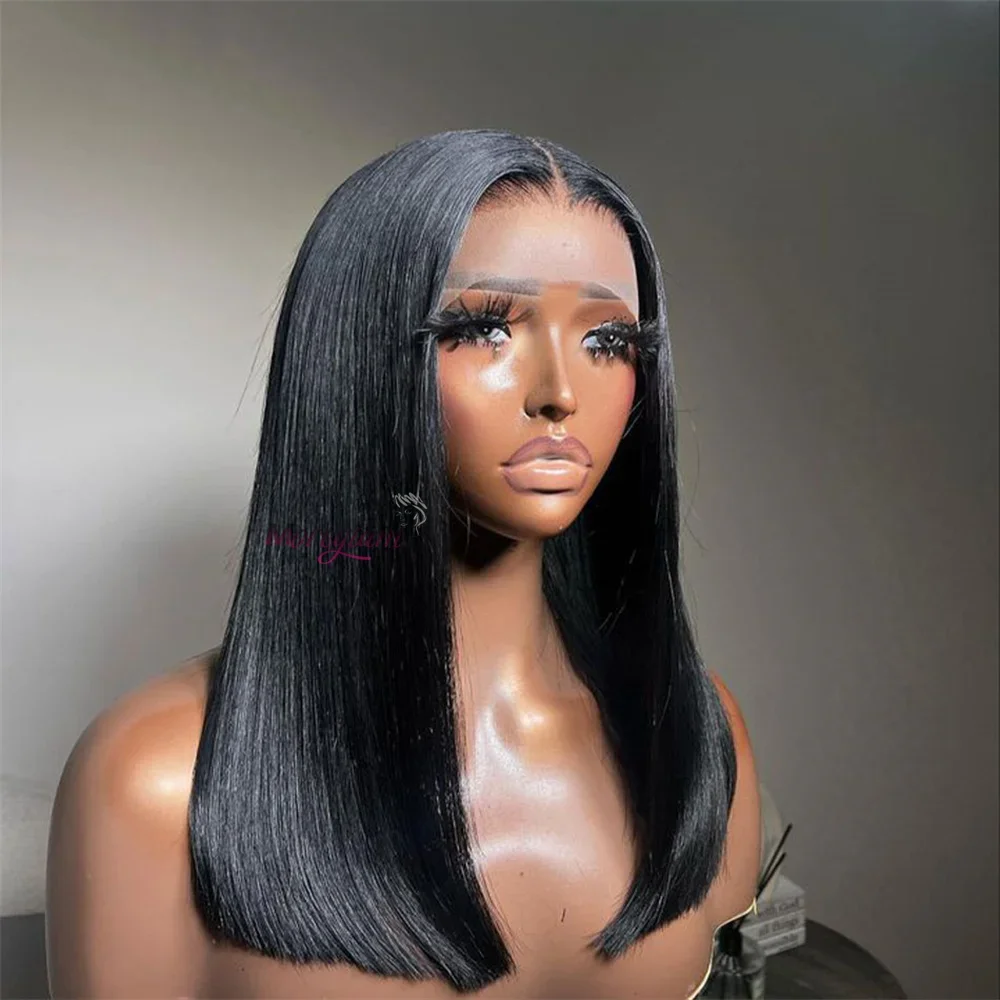 Chocolate Brown Short Bob Wig Human Hair 13x4 Lace Front Wig Brown Straight Short Bob Wigs For Woman Bleached Bob Wig_voghion.com