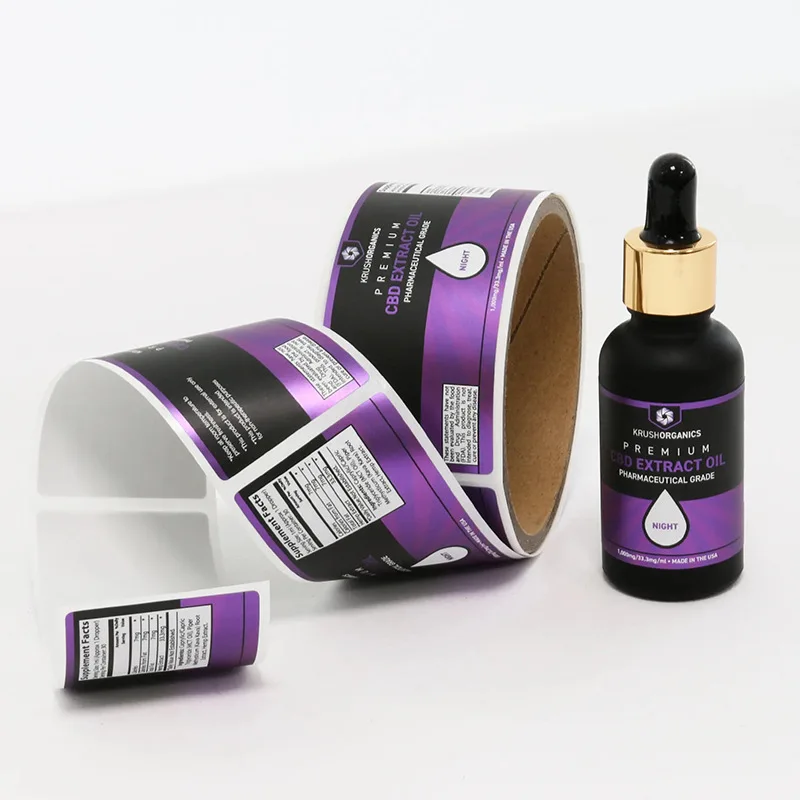 Vinyl Sticker Printing Packaging Labels Cosmetics Bottles Adhesive Sticker Custom Cosmetic Label Design Brand Logo Waterproof