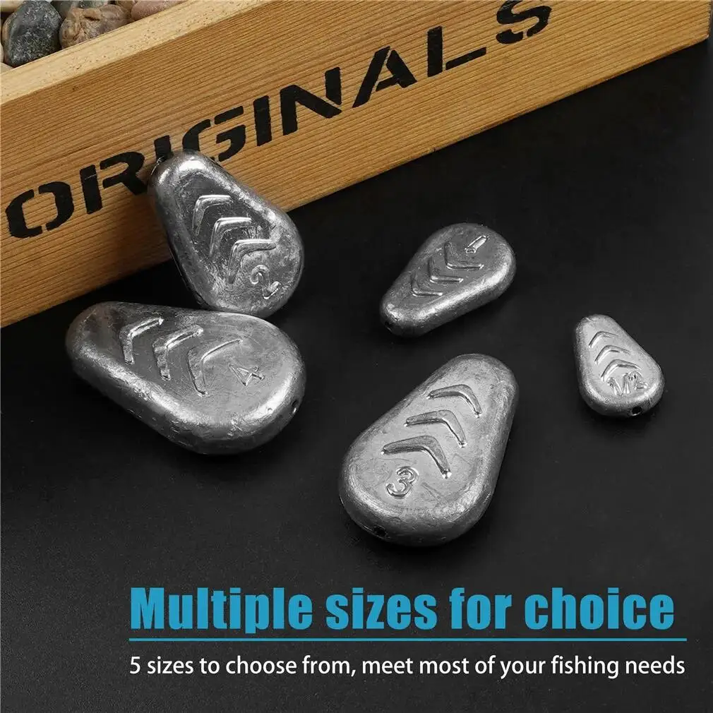 Fishing No-Roll Sinker Weight Flat Inline Sinkers
