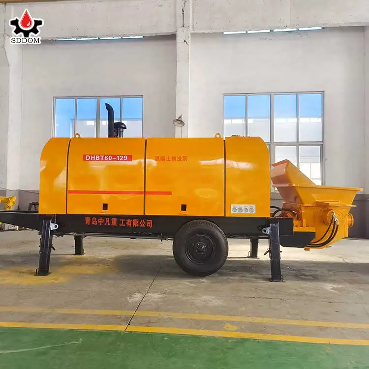 SDDOM Factory Small Concrete Pump diesel Mini Concrete Pump Trailer for Sale