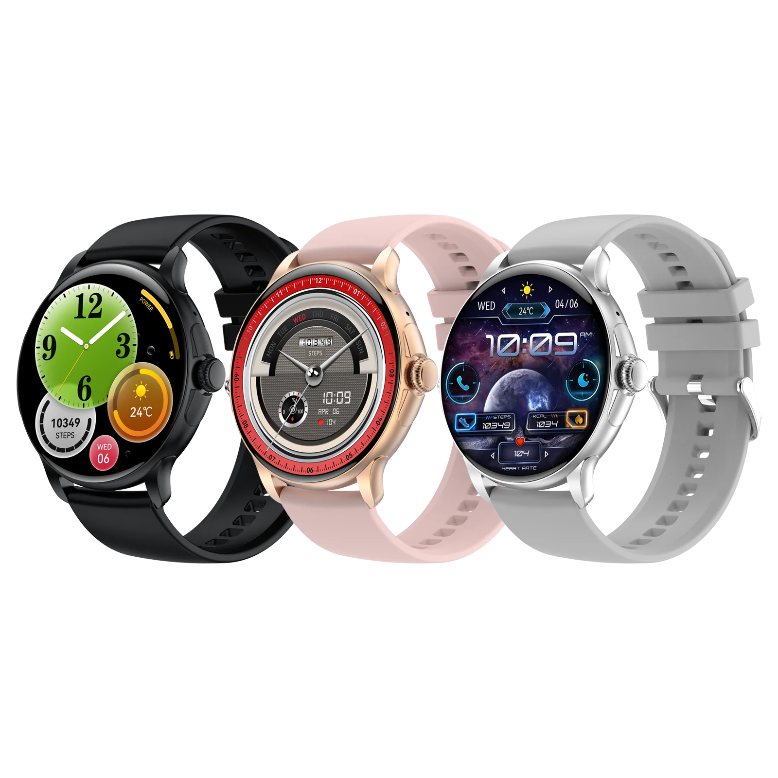 Round Full Touch Screen Smart Watch HK49 Fitness Tracker Heart