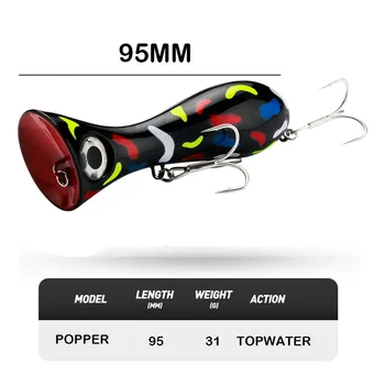 95mm 31g Floating Water Wave Crawling Lure Bait Surface Bait Fishing Metal Live Bait with Hooks Bass Carp Big Mouth Wave – Metal Jig – view 5
