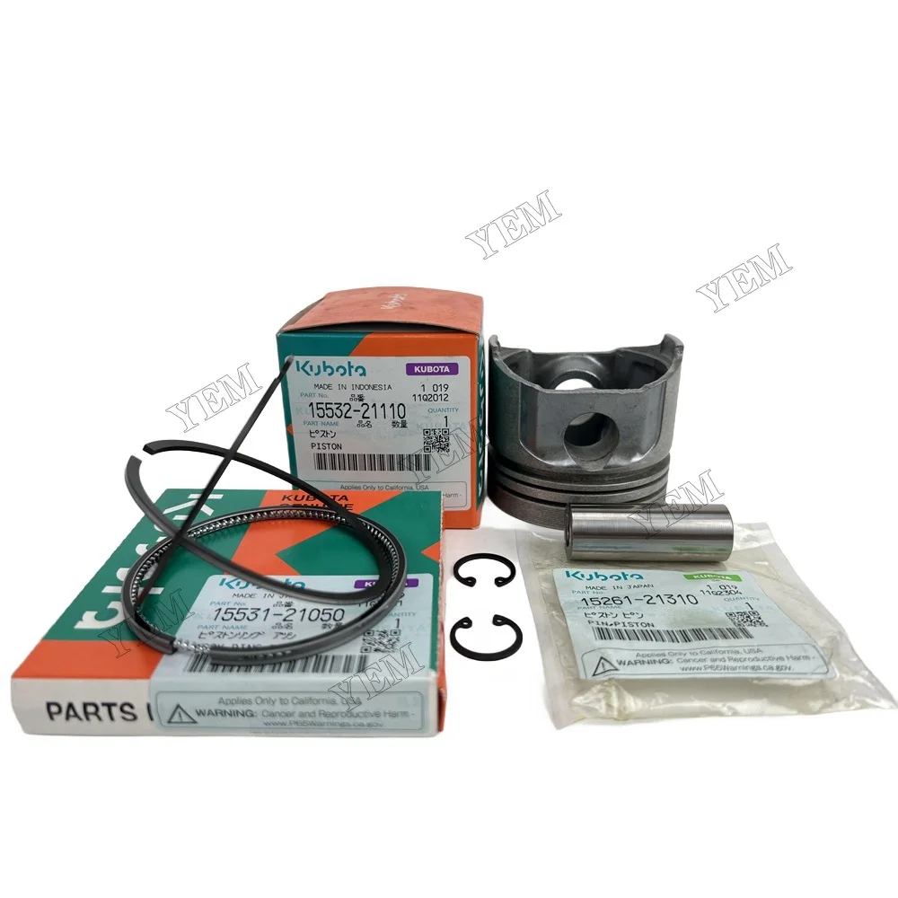 For Kubota Piston with Pin V1702 V1903 V1902 V2003 V2403 V2203 V1505 V2607 V3300 V3307 V3600 V3800 Engine Parts Best Quality