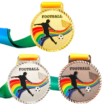 High Quality Custom Championship Medals Custom Metal Medals China-Sports Football Gold Medal Silver Iron Copper Gold Plated