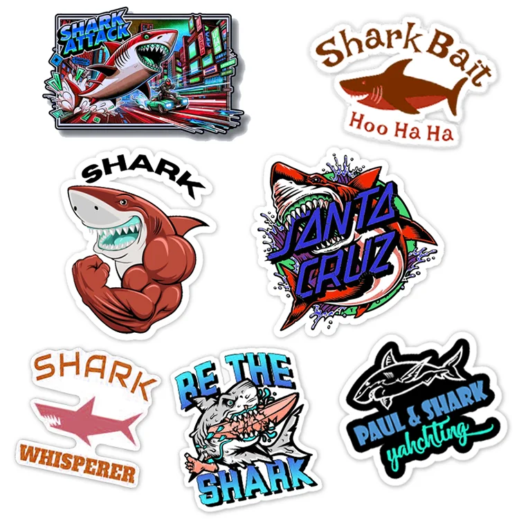 Custom Printing Sticker Uv-Proof Self-Adhesive Bottle Laptop Luggage Waterproof Logo Vinyl Die Cut Paul and Shark Stickers