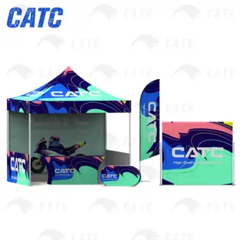 CATC Moto Racing Foldable Pop-up Gazebo Stretch Tent for Sports Outdoor Events with Sidewalls Entrance