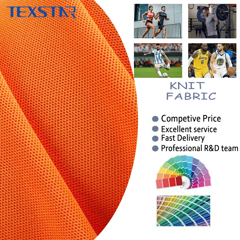 Custom Eco-Friendly Recycled 100% Polyester Micro Pique Mesh Knitted Sportswear Fabric for Apparel Bags Polo Shirts Car Girls