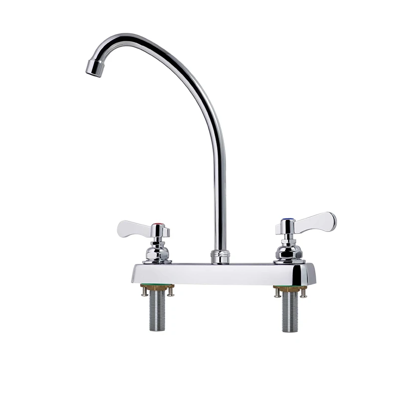 High Quality Commercial Basin Sink Tap Dual Hole Modern 304 Stainless Steel Faucet Taps Kitchen Faucets for Kitchen Faucets factory
