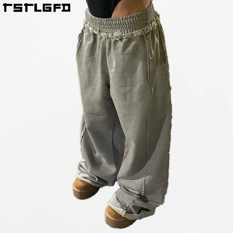 Custom Vintage Reverse Stitch Design Distressed Trousers