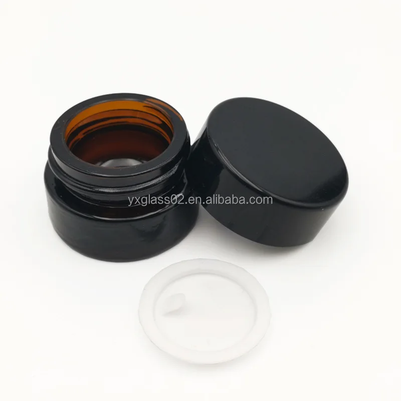 Wholesale amber empty round face cream glass jar with screw lid 10g15g20g30g50g factory