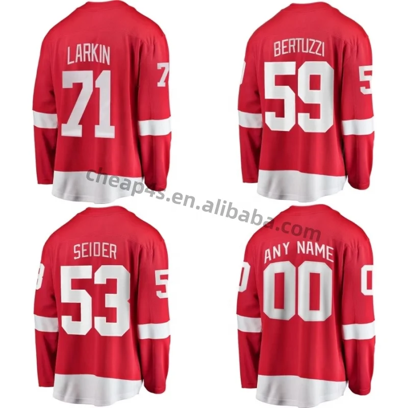 Wholesale Wing Ice Hockey Jersey Cheap Men's Red Team Club Stitched Detroit  Red Hockey Uniform #71 Larkin #53 Seider - Buy Toronto