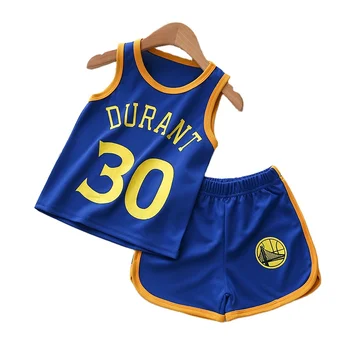 Kids Boys Sleeveless Basketball Jersey Summer Clothing Sets Children Two Piece Vest +Shorts Clothes Set for Sport Wear