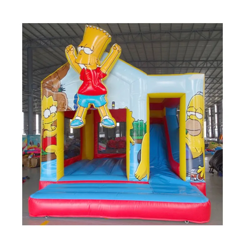Коммерческие надувные игрушки-y-brincolin, надувной батут с горкой, надувной батут, замок с симпсонами, надувной прыгающий замок