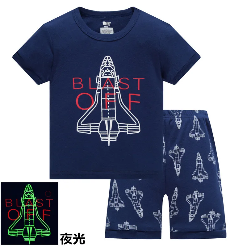 Kids Short Sleeve Sleepwear Summer Pajamas Animals Cotton Mesh