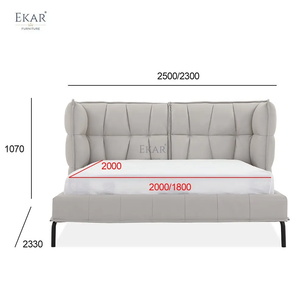 product metal frame bed screen  board wood combined bed frame-69