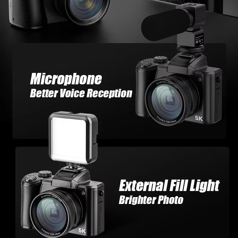 Новый дизайн 5K 64 Мп 3 0 дюймов Wi-Fi профессиональная фотокамера дорожная Двойная камера точка и съемка цифровой камеры для youtube видео