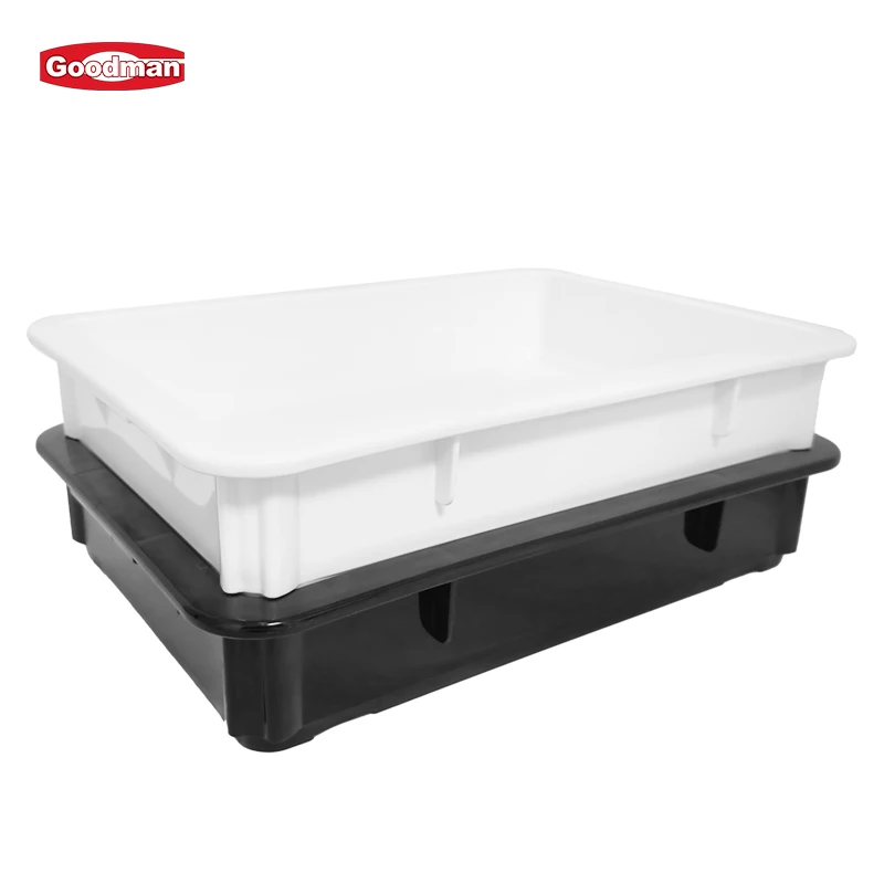 Stackable bakery storage container with lid transport crate rectangular bread fermenting tray plastic pizza dough proofing box