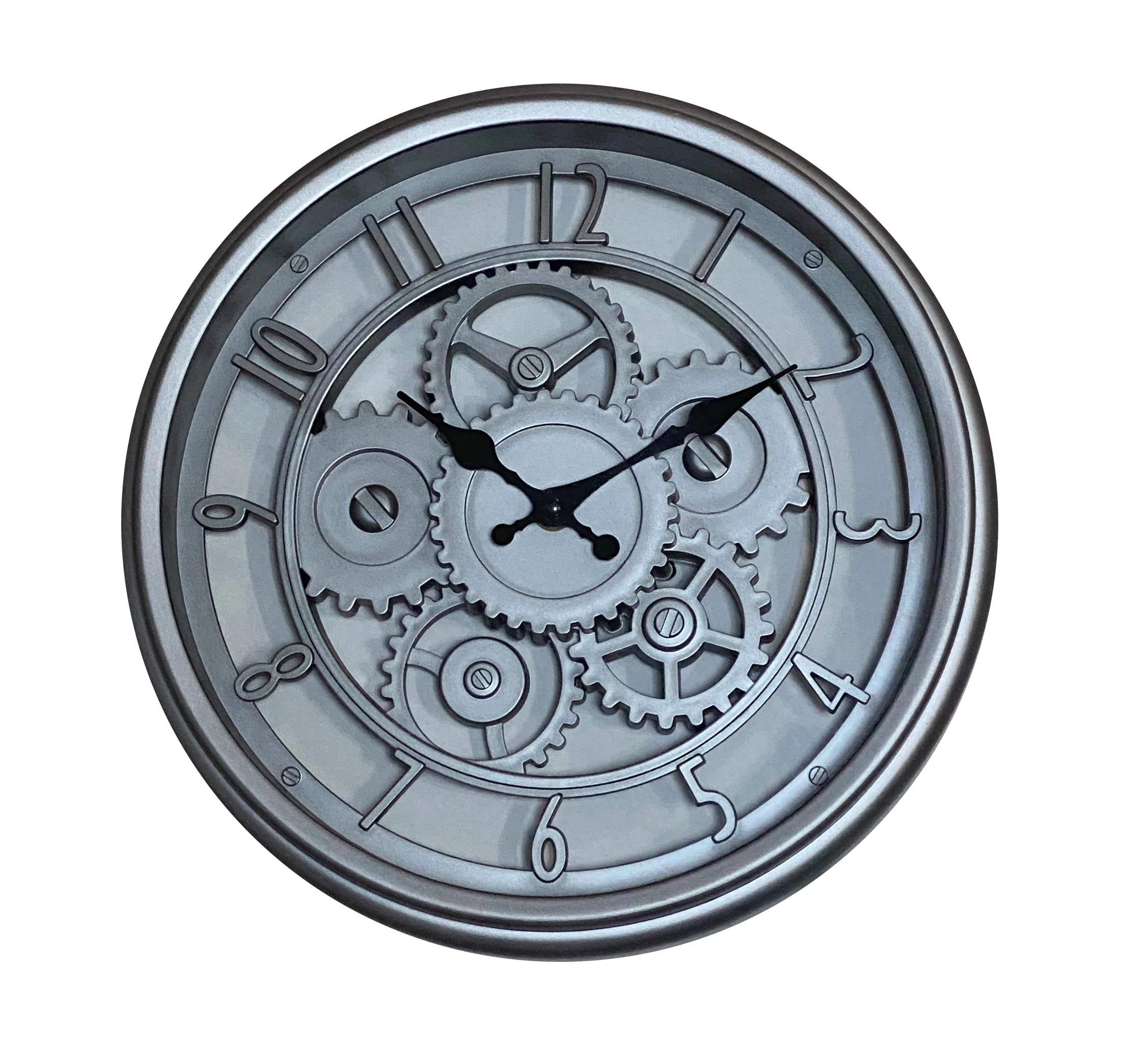 Home Decoration Simple Round Design Retro Plastic Gear Wall Clock