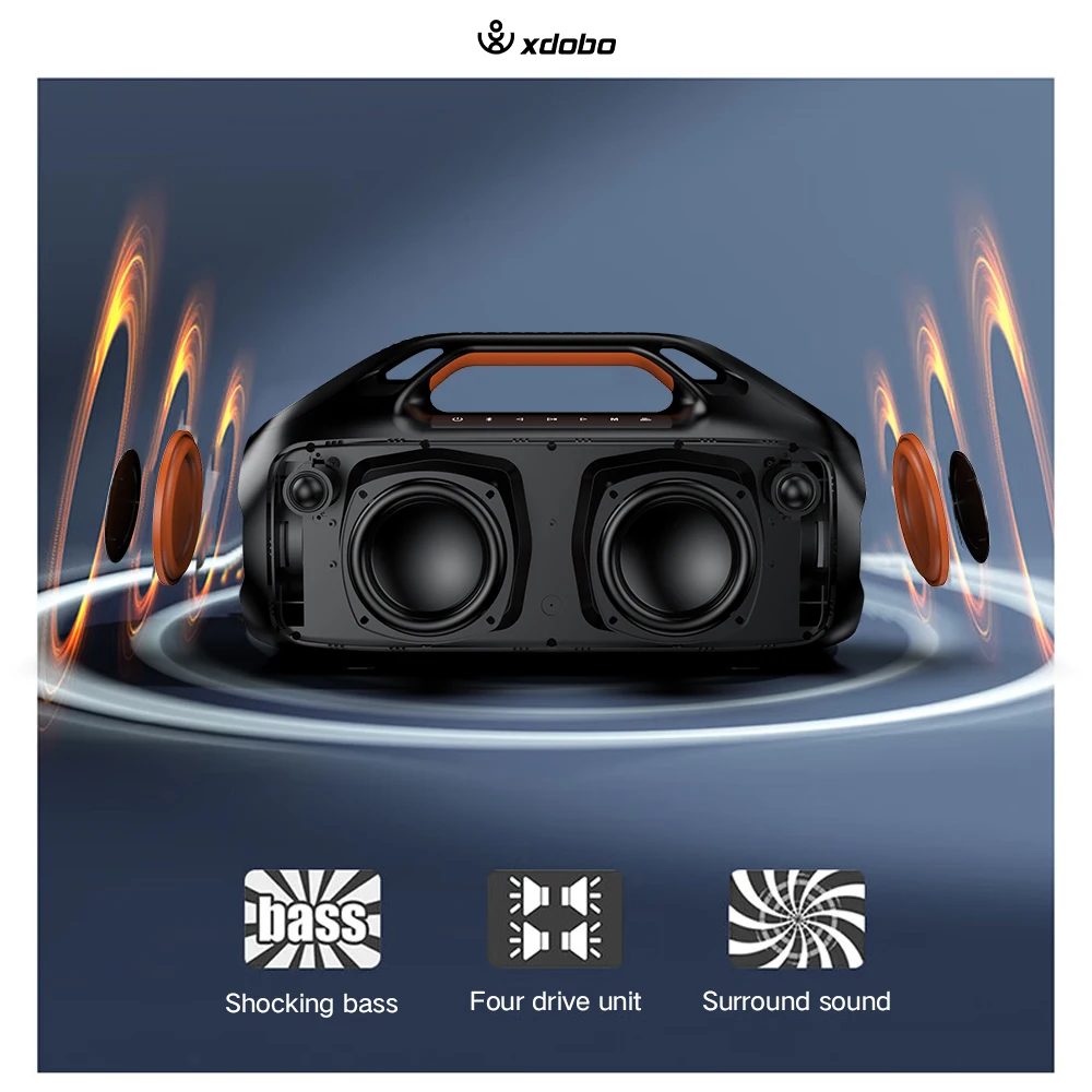XDOBO SINOBAND Big Power Handle Subwoofer Portable Outdoor IPX6 Waterproof Speaker With Power Bank