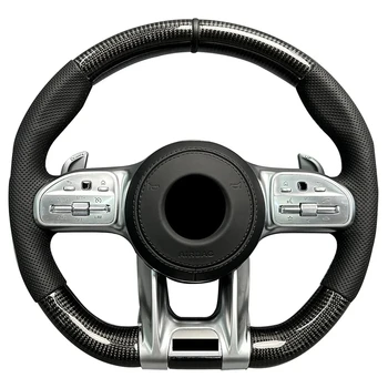 Custom carbon fiber steering wheel fit For Ben-z w203 W204 W205 W222 W221 W223 W217 C63 E63 W213 C200 led steering wheel