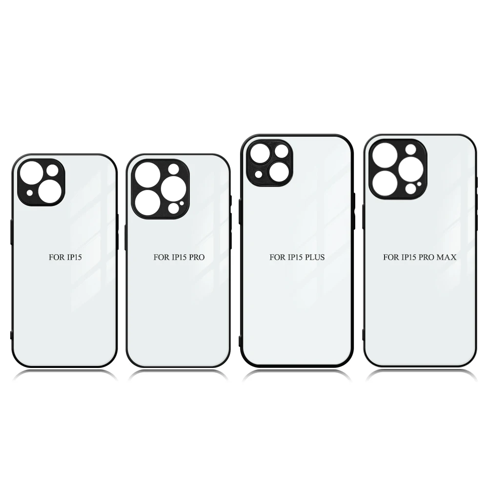 Blanks Custom Design 2d TPU Glass Sublimation Phone Cases Wireless Charge Cover for Iphone 15 14 Pro Max With Small Camera Hole