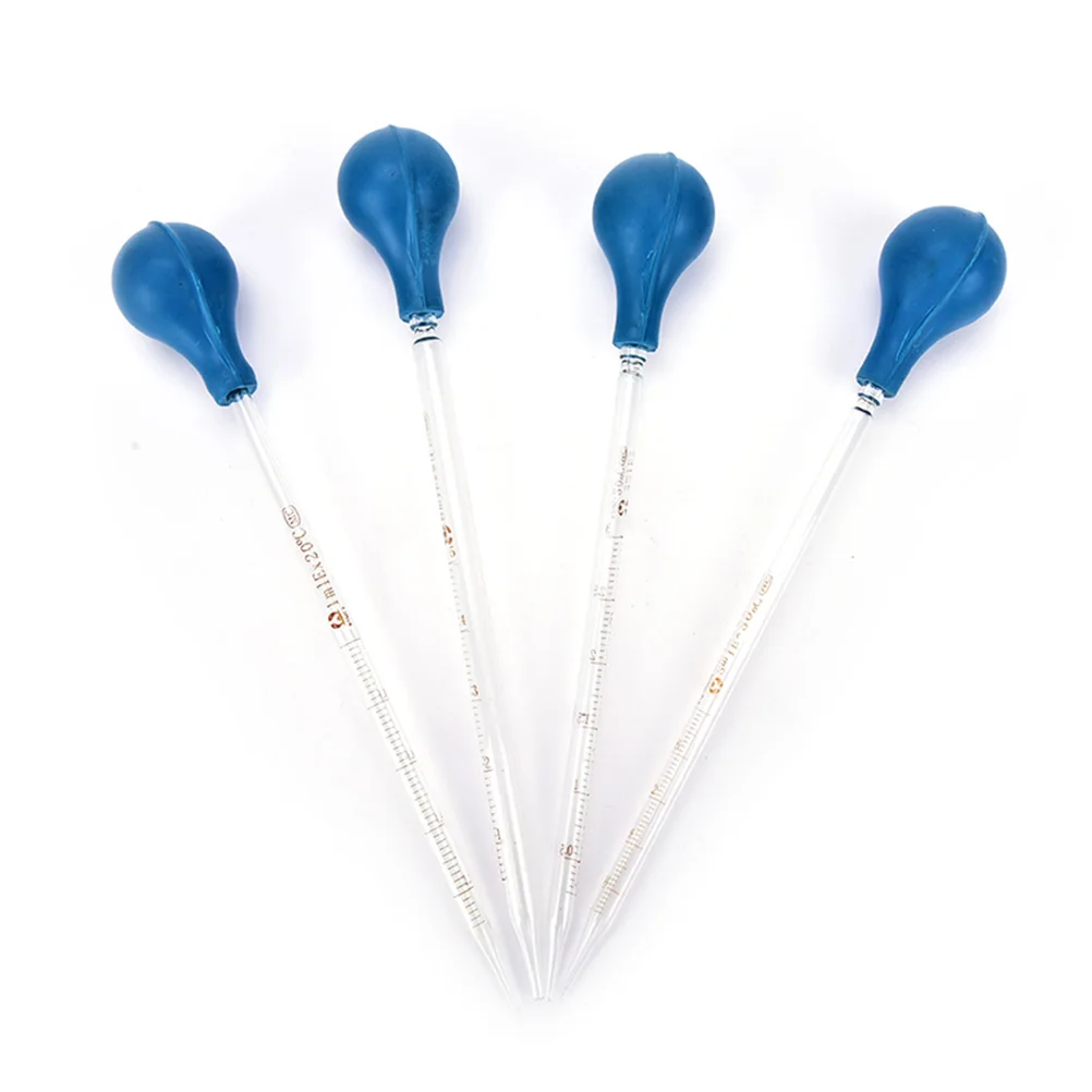 10ml Graduated Dropper Glass Pipette Scale Line Lab Liquid Dropping Pipet Blue Rubber Head Pipettors