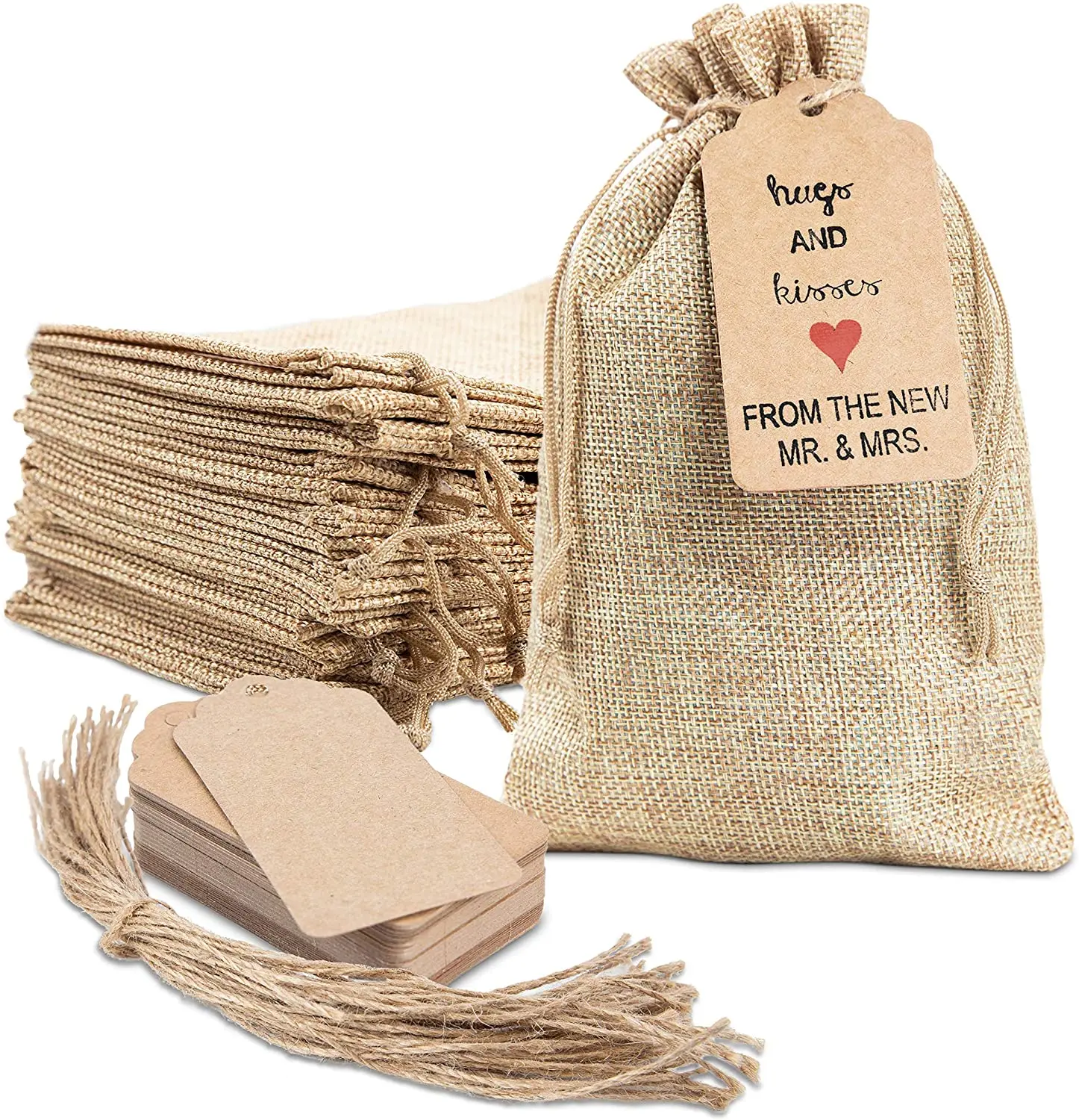 200pcs Cloth Jute Bag Sack Cotton Bag Drawstring Burlap Bag Jewelry Bags  Pouch Little Bags For Jewelry Display Storage Gift Bag