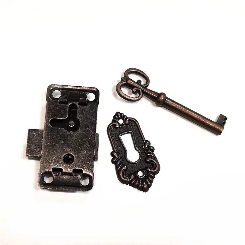 2 Pcs Antique Bronze Cabinet Locks - Vintage Keyed Locks For Jewelry Boxes & Wooden Furniture