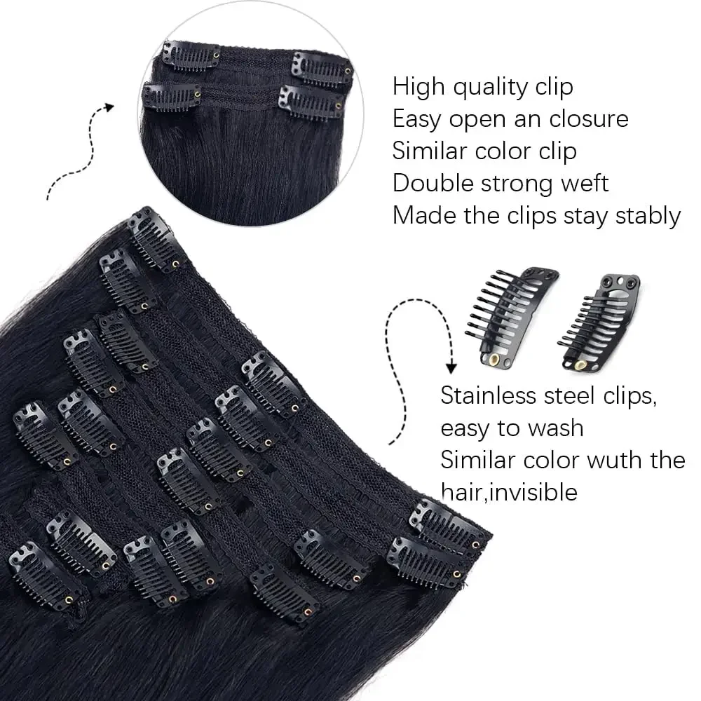 Clip In Echthaar Extensions Glatt Natürlich Hochwertig Seamless_voghion.com
